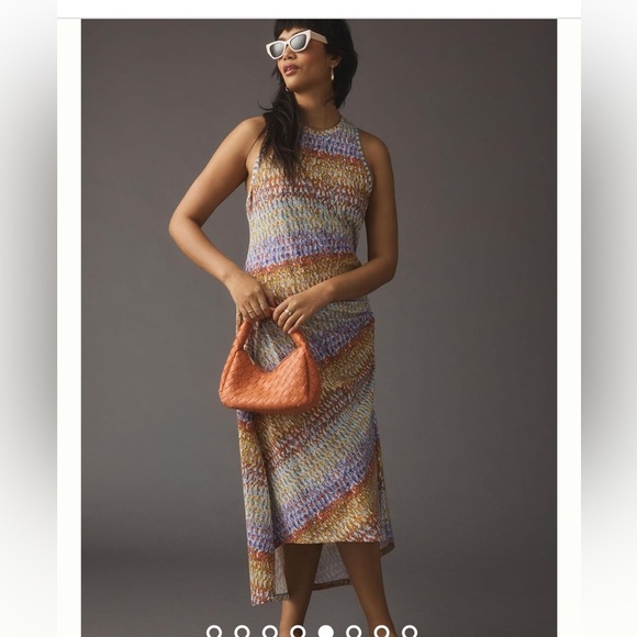 ANTHROPOLOGIE Daily Practice Purple Motiff Treasure Dress size small - Picture 7 of 16